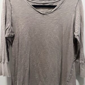 Women's Gray V-Neck Top